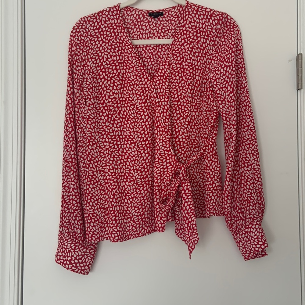 Talbots blouse size S in a red and white pattern.